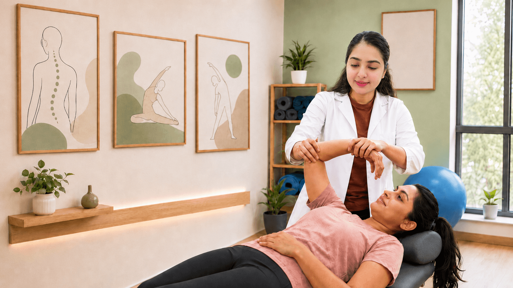 Physiotherapist assisting a patient during rehabilitation at MoveWell